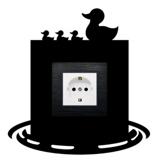 ARVDLODKM1 - Ördek Tasarımlı Dekoratif Priz Çerçevesi Süsü - Ahşap - Tekli - 4