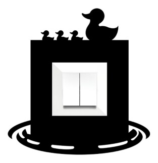 ARVDLODKM1 - Ördek Tasarımlı Dekoratif Priz Çerçevesi Süsü - Ahşap - Tekli - 2