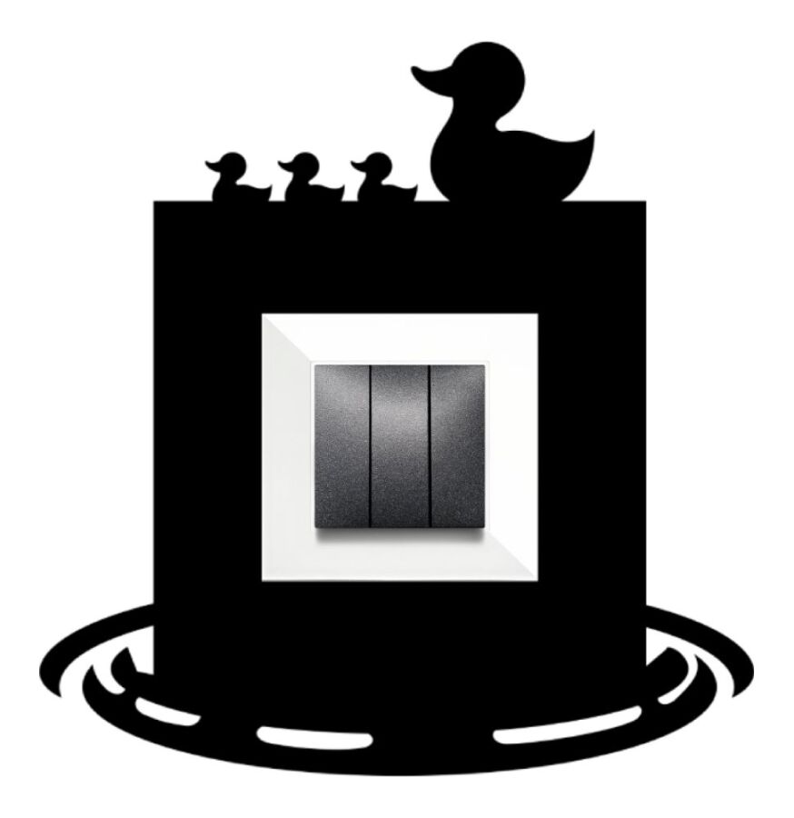 ARVDLODKM1 - Ördek Tasarımlı Dekoratif Priz Çerçevesi Süsü - Ahşap - Tekli - 6