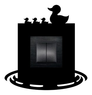 ARVDLODKM1 - Ördek Tasarımlı Dekoratif Priz Çerçevesi Süsü - Ahşap - Tekli - 10