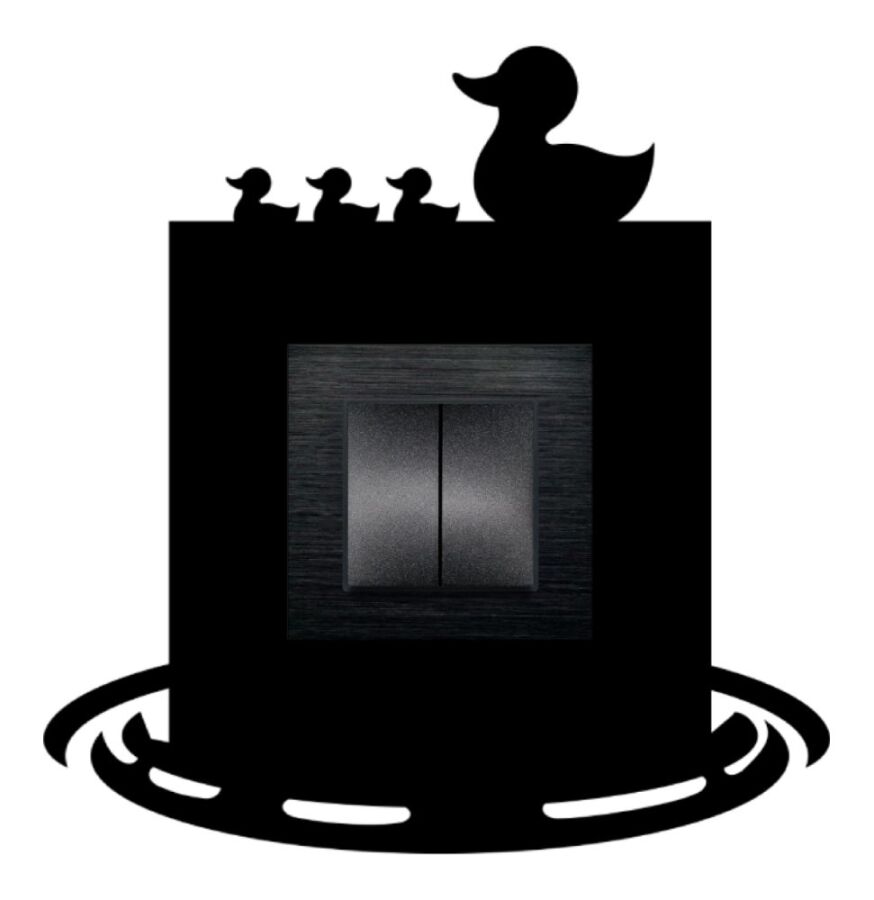 ARVDLODKM1 - Ördek Tasarımlı Dekoratif Priz Çerçevesi Süsü - Ahşap - Tekli - 10