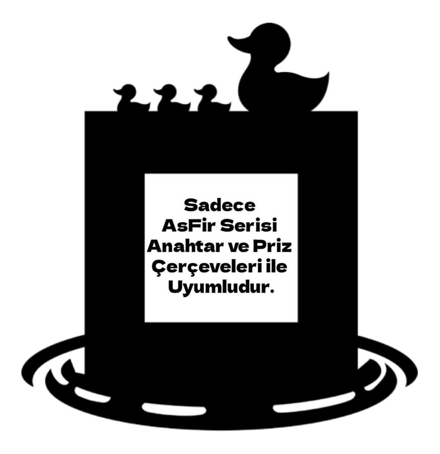 ARVDLODKM1 - Ördek Tasarımlı Dekoratif Priz Çerçevesi Süsü - Ahşap - Tekli - 1