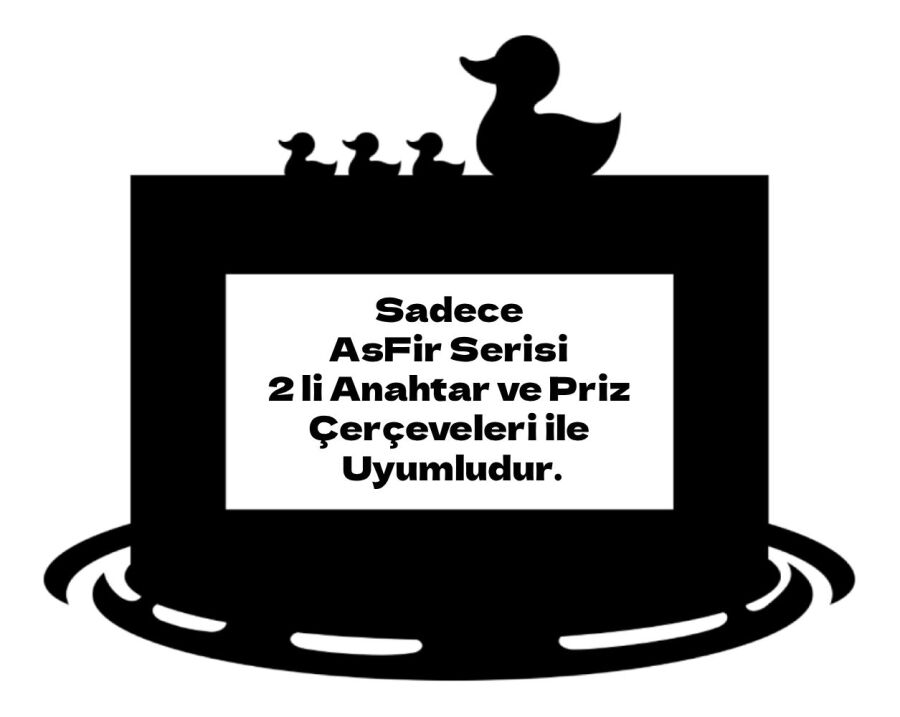 ARVDLODKM2 - Ördek Tasarımlı Dekoratif Priz Çerçevesi Süsü - Ahşap - İkili - 1