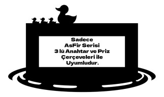 ARVDLODKM3 - Ördek Tasarımlı Dekoratif Priz Çerçevesi Süsü - Ahşap - Üçlü - Arvehu Electric