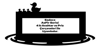 ARVDLODKM4 - Ördek Tasarımlı Dekoratif Priz Çerçevesi Süsü - Ahşap - Dörtlü - Arvehu Electric