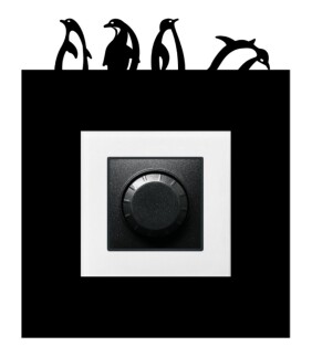 ARVDLPNGM1 - Penguen Tasarımlı Dekoratif Priz Çerçevesi Süsü - Ahşap - Tekli - 6