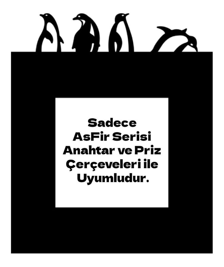 ARVDLPNGM1 - Penguen Tasarımlı Dekoratif Priz Çerçevesi Süsü - Ahşap - Tekli - 1