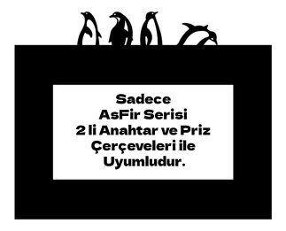 ARVDLPNGM2 - Penguen Tasarımlı Dekoratif Priz Çerçevesi Süsü - Ahşap - İkili - Arvehu Electric
