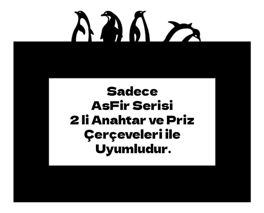 ARVDLPNGM2 - Penguen Tasarımlı Dekoratif Priz Çerçevesi Süsü - Ahşap - İkili - 1