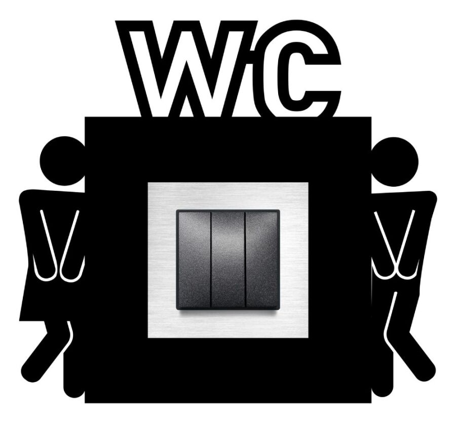 ARVDLTVTM1 - Tuvalet WC Tasarımlı Dekoratif Priz Çerçevesi Süsü - Ahşap - Tekli - 5