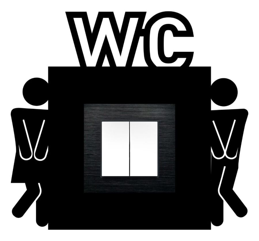 ARVDLTVTM1 - Tuvalet WC Tasarımlı Dekoratif Priz Çerçevesi Süsü - Ahşap - Tekli - 4