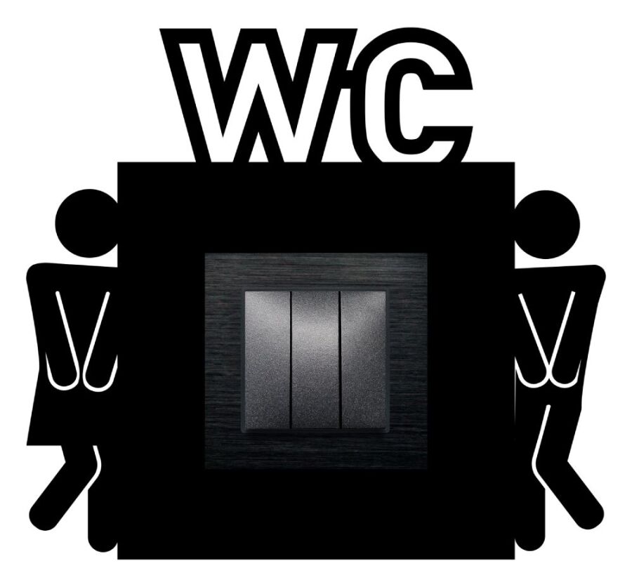 ARVDLTVTM1 - Tuvalet WC Tasarımlı Dekoratif Priz Çerçevesi Süsü - Ahşap - Tekli - 7