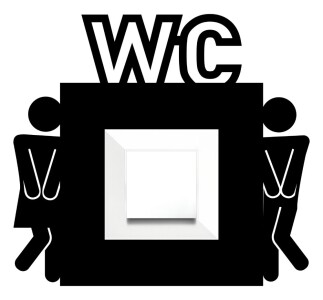 ARVDLTVTM1 - Tuvalet WC Tasarımlı Dekoratif Priz Çerçevesi Süsü - Ahşap - Tekli - 2