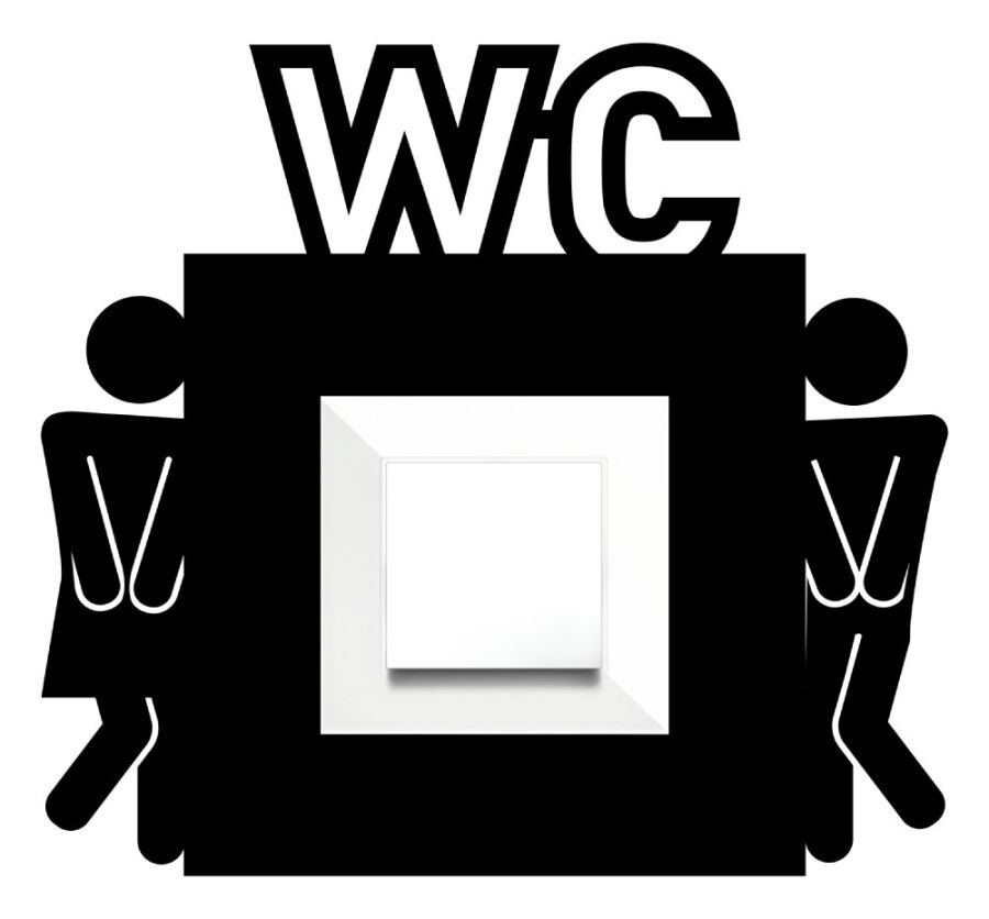 ARVDLTVTM1 - Tuvalet WC Tasarımlı Dekoratif Priz Çerçevesi Süsü - Ahşap - Tekli - 2