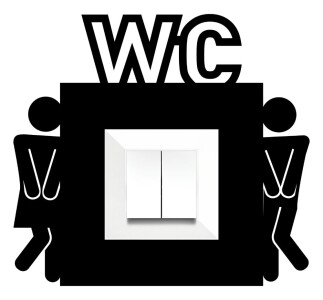 ARVDLTVTM1 - Tuvalet WC Tasarımlı Dekoratif Priz Çerçevesi Süsü - Ahşap - Tekli - 3