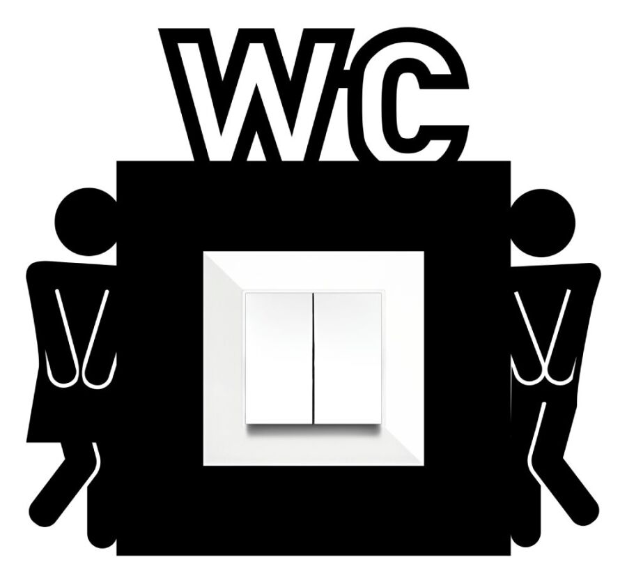 ARVDLTVTM1 - Tuvalet WC Tasarımlı Dekoratif Priz Çerçevesi Süsü - Ahşap - Tekli - 3