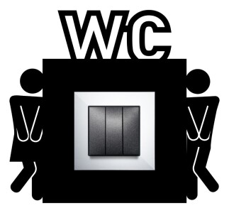 ARVDLTVTM1 - Tuvalet WC Tasarımlı Dekoratif Priz Çerçevesi Süsü - Ahşap - Tekli - 8