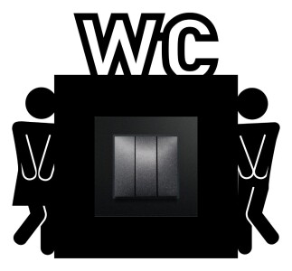 ARVDLTVTM1 - Tuvalet WC Tasarımlı Dekoratif Priz Çerçevesi Süsü - Ahşap - Tekli - 9