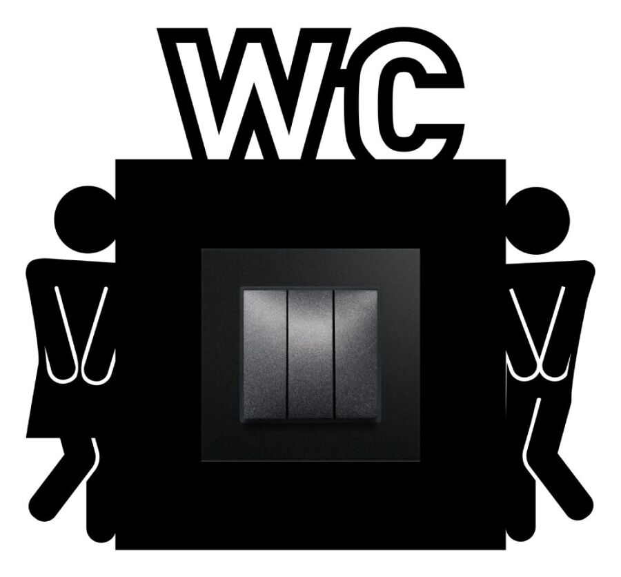 ARVDLTVTM1 - Tuvalet WC Tasarımlı Dekoratif Priz Çerçevesi Süsü - Ahşap - Tekli - 9