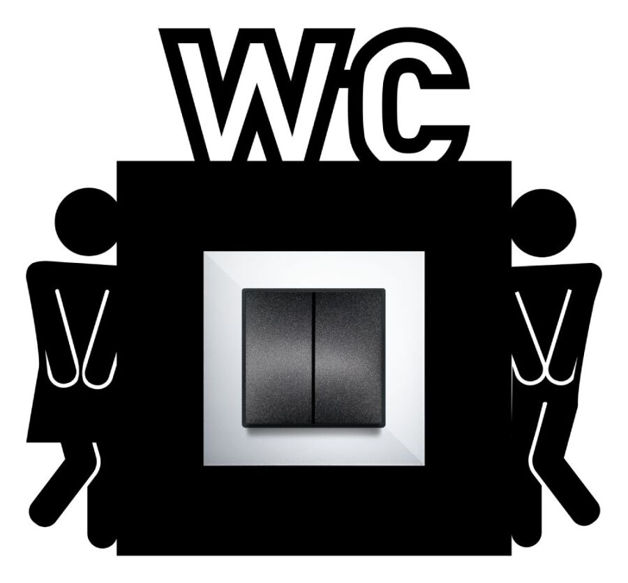 ARVDLTVTM1 - Tuvalet WC Tasarımlı Dekoratif Priz Çerçevesi Süsü - Ahşap - Tekli - 6