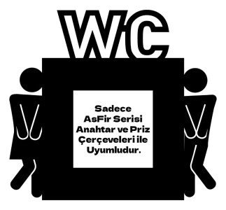 ARVDLTVTM1 - Tuvalet WC Tasarımlı Dekoratif Priz Çerçevesi Süsü - Ahşap - Tekli - Arvehu Electric