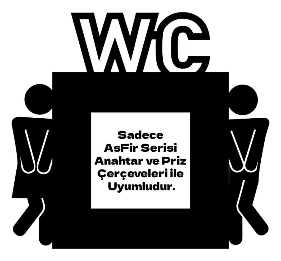 ARVDLTVTM1 - Tuvalet WC Tasarımlı Dekoratif Priz Çerçevesi Süsü - Ahşap - Tekli - 1