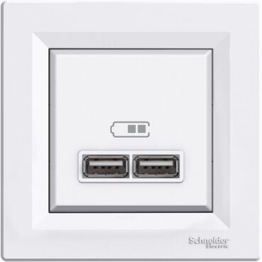 EPH2700221 Schneider Asfora Çift USB Şarj Prizi – Beyaz - 1