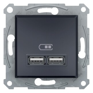 EPH2700271 Schneider Asfora Çift USB Şarj Prizi – Antrasit - 1