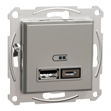 EPH2700369 Schneider Asfora İkili USB Priz Type A+C, 2.4A – Bronz - 1