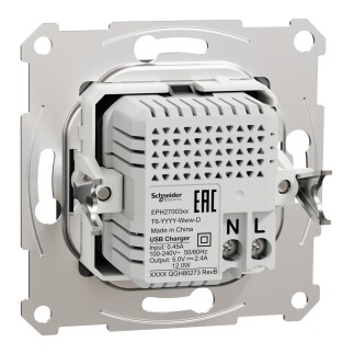 EPH2700371 Schneider Asfora İkili USB Priz Type A+C, 2.4A – Antrasit - 3