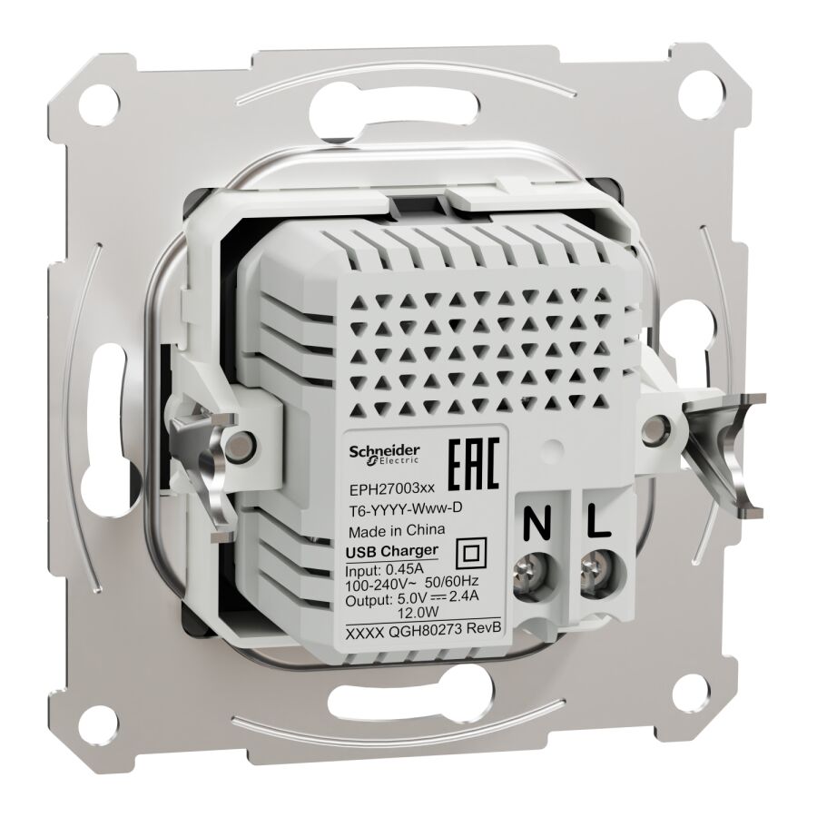 EPH2700371 Schneider Asfora İkili USB Priz Type A+C, 2.4A – Antrasit - 3