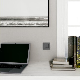 EPH2700471 - Schneider Asfora - İkili USB Hızlı Şarj Prizi Type A+C 3A, 45W - Antrasit - 7