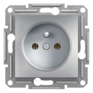 EPH2800161 Schneider Asfora Topraklı Priz, 16A – Alüminyum (Çerçevesiz) - 1