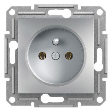 EPH2800161 Schneider Asfora Topraklı Priz, 16A – Alüminyum (Çerçevesiz) - 1