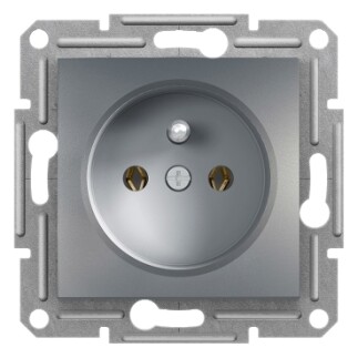 EPH2800162 Schneider Asfora Topraklı Priz, 16A – Çelik (Çerçevesiz) - 1