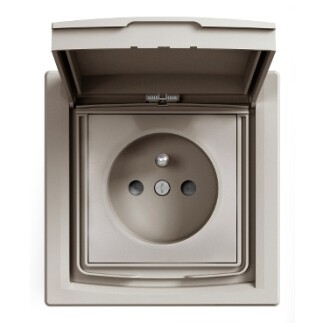 EPH2800369 Schneider Asfora Topraklı Priz, 16A – Bronz (Kapaklı, IP44) - 1