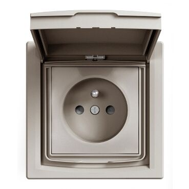 EPH2800369 Schneider Asfora Topraklı Priz, 16A – Bronz (Kapaklı, IP44) - 1