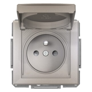 EPH2800669 Schneider Asfora Topraklı Priz, 16A – Bronz (Kapaklı, IP44) - 1