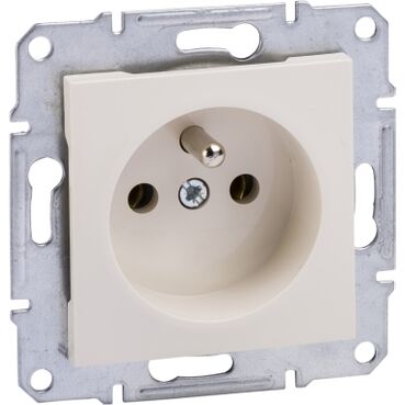 EPH2800723 Schneider Asfora Tekli Priz, 2P+PE – Krem - 1