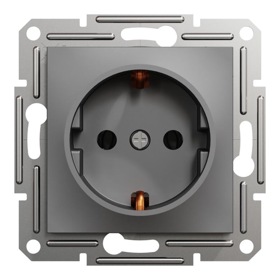 EPH2900171-1 Schneider Asfora – Topraklı Priz, 16A – Antrasit - Çerçeveli - 3