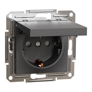 EPH3100171 Schneider Asfora Kapaklı Topraklı Priz – Antrasit - Schneider Electric