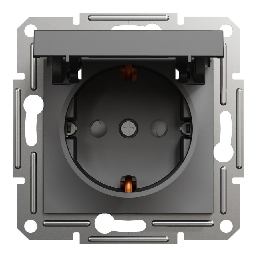 EPH3100171 Schneider Asfora Kapaklı Topraklı Priz – Antrasit - 2