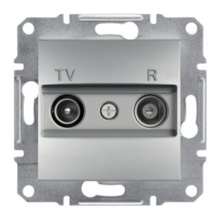 EPH3300261 Schneider Asfora – Geçişli TV/R Prizi, 4dB – Alüminyum - 1