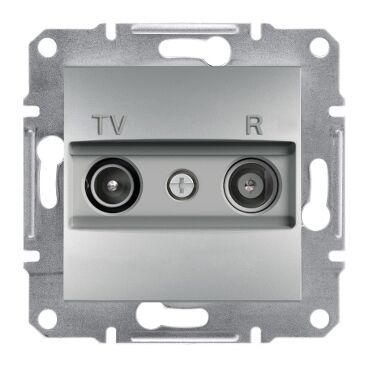 EPH3300261 Schneider Asfora – Geçişli TV/R Prizi, 4dB – Alüminyum - 1