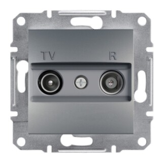 EPH3300362 Schneider Asfora – Geçişli TV/R Prizi, 8dB – Çelik - 1