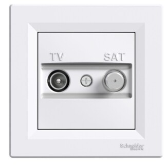 EPH3400321 Schneider Asfora Geçişli TV/SAT Prizi, 8dB – Beyaz - 1