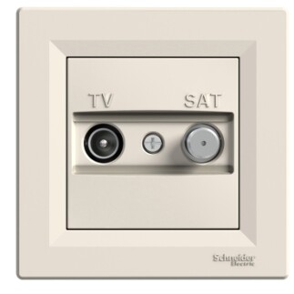 EPH3400323 Schneider Asfora Geçişli TV/SAT Prizi, 8dB – Krem - 1