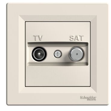 EPH3400323 Schneider Asfora Geçişli TV/SAT Prizi, 8dB – Krem - 1