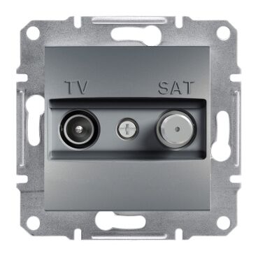 EPH3400362 Schneider Asfora Geçişli TV/SAT Prizi, 8dB – Çelik - 1