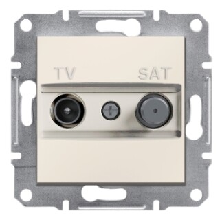 EPH3470323 Schneider Asfora Geçişli TV/SAT Prizi, 8dB – Krem - 1